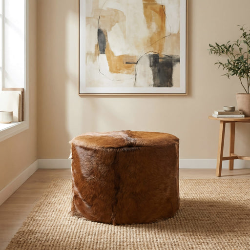 Modus Furniture Matola Large Rd Ottoman  Acrn 655450473487 TSXR88L Main Image