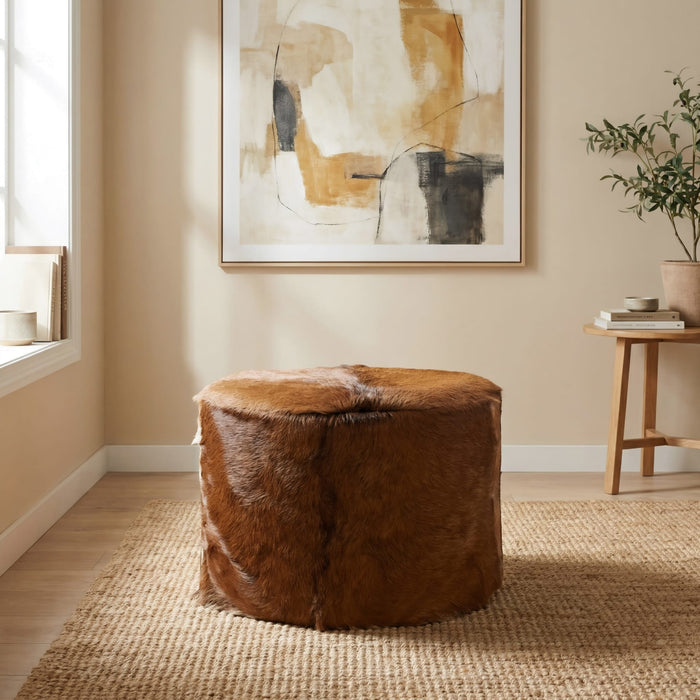 Modus Furniture Matola Large Rd Ottoman  Acrn 655450473487 TSXR88L Main Image