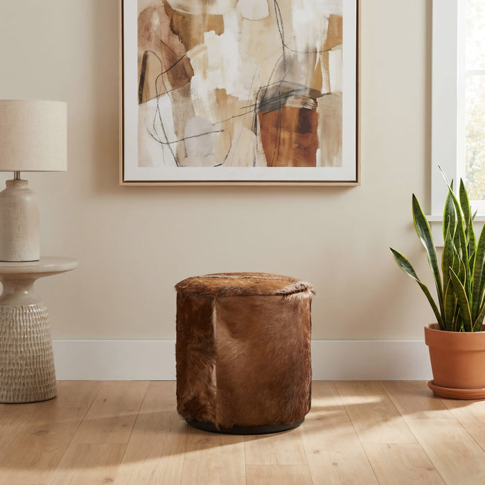 Modus Furniture Matola Small Rd Ottoman  Acrn 655450473494 TSXR88S Main Image