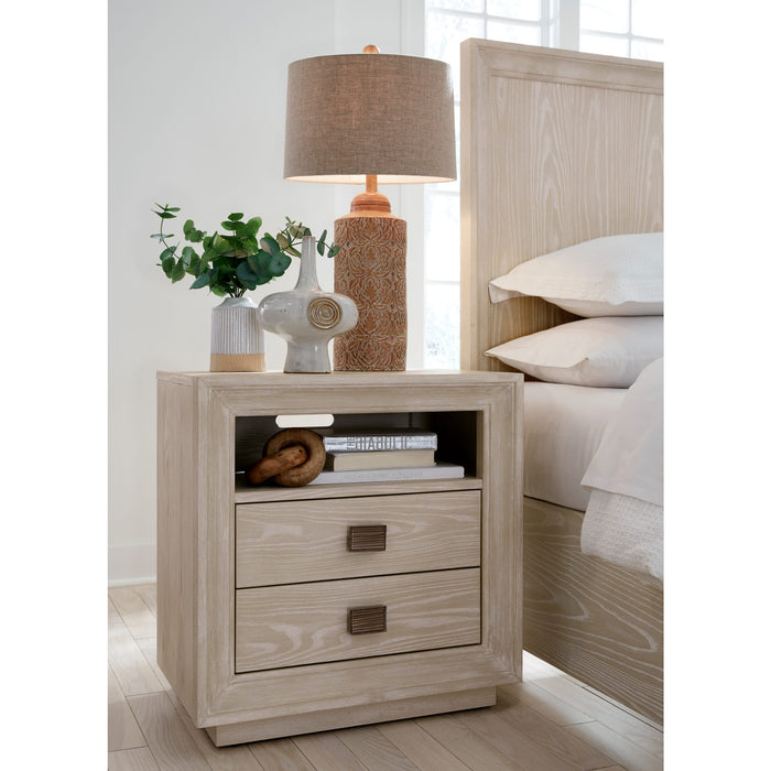 Modus Furniture Maxime Two Drawer USB Charging Nightstand  655450395383 MSNF81B Main Image