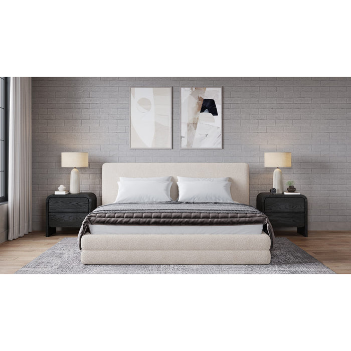Modus Furniture Maya Upholstered Platform Bed in Brun Boucle (2026)  QCTLJ  Image 1