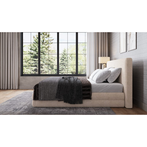 Modus Furniture Maya Upholstered Platform Bed in Brun Boucle (2026)  QCTLJ  Main Image