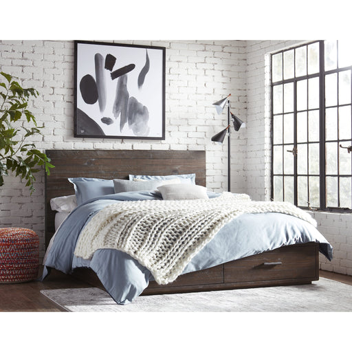 Modus McKinney Solid Wood Footboard Storage Bed in Rustic LatteMain Image