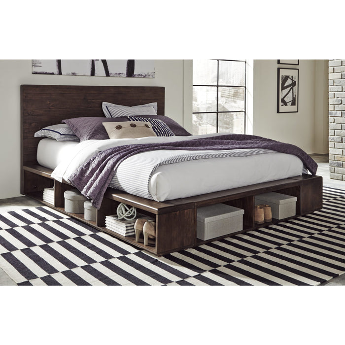 Modus McKinney Solid Wood Low Platform Storage Bed in Espresso PineMain Image