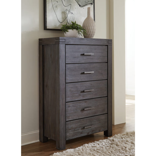 Modus Furniture Meadow Five Drawer Solid Wood Chest in Graphite (2024) 655450432477 3FT384A Main Image