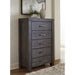 Modus Furniture Meadow Five Drawer Solid Wood Chest in Graphite (2024) 655450432477 3FT384A Main Image