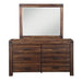 Modus Meadow Six Drawer Solid Wood Dresser in Brick Brown (2024) Image 3