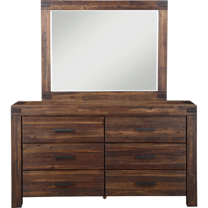 Modus Furniture Meadow Six Drawer Solid Wood Dresser in Brick Brown (2024) 655450432446 3F4182A Image 3