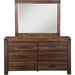Modus Furniture Meadow Six Drawer Solid Wood Dresser in Brick Brown (2024) 655450432446 3F4182A Image 3