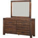 Modus Furniture Meadow Six Drawer Solid Wood Dresser in Brick Brown (2024) 655450432446 3F4182A Image 4
