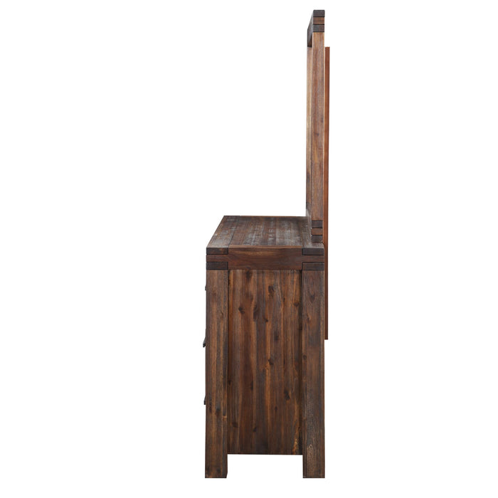 Modus Meadow Six Drawer Solid Wood Dresser in Brick Brown (2024) Image 5