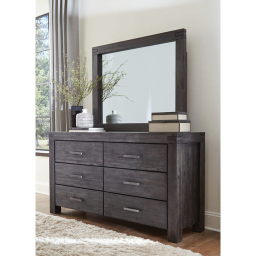 Modus Meadow Six Drawer Solid Wood Dresser in Graphite (2024) Image 1
