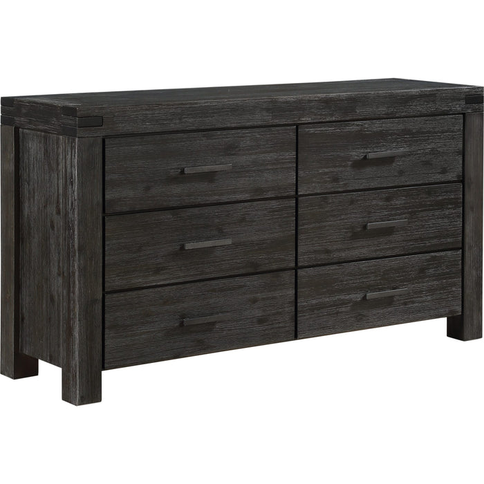 Modus Furniture Meadow Six Drawer Solid Wood Dresser in Graphite (2024) 655450432460 3FT382A Image 3