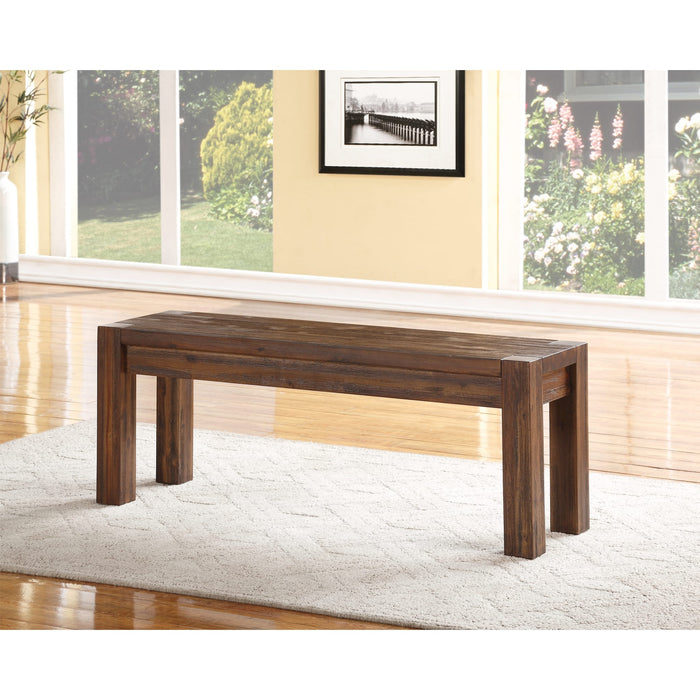 Modus Furniture Meadow Solid Wood Bench in Brick Brown 655450090851 3F4191 Main Image