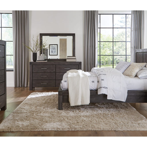 Modus Furniture Meadow Solid Wood Beveled Glass Solid Wood Mirror in Graphite 655450266430 3FT383 Image 1