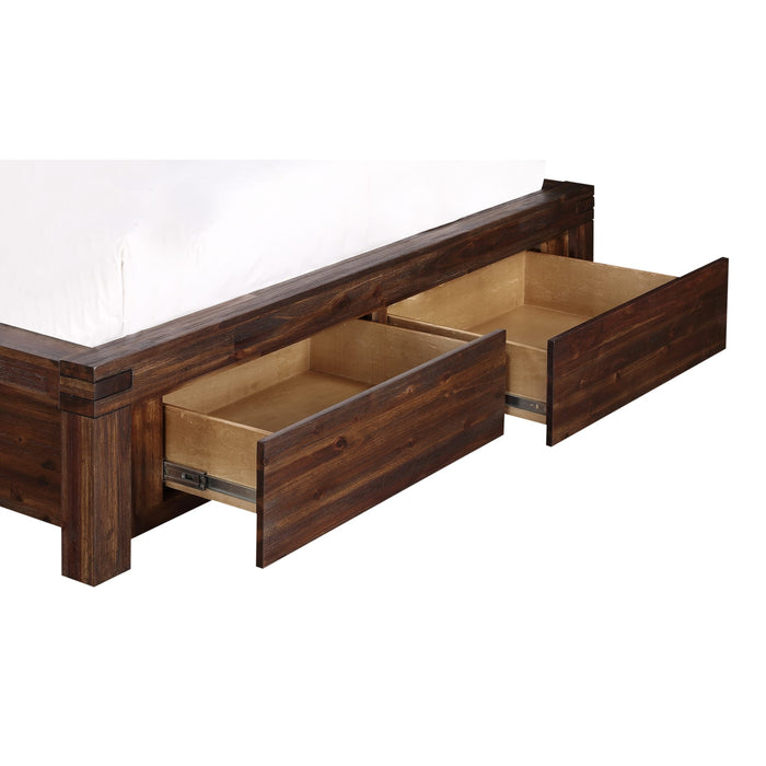 Modus Meadow Solid Wood Footboard Storage Bed in Brick Brown Image 3