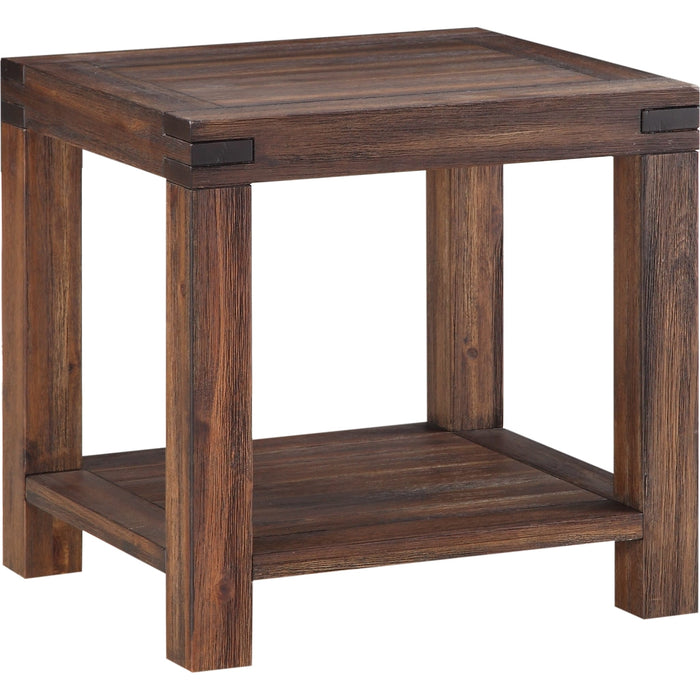 Modus Furniture Meadow Solid Wood Rectangular Side Table in Brick Brown 655450170867 3F4122 Image 2