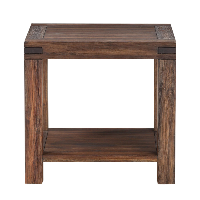 Modus Meadow Solid Wood Rectangular Side Table in Brick BrownImage 3