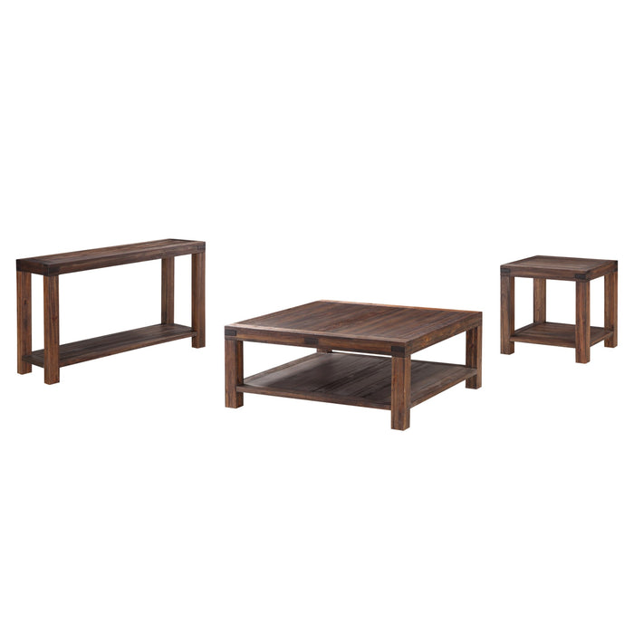 Modus Meadow Solid Wood Rectangular Side Table in Brick BrownImage 4