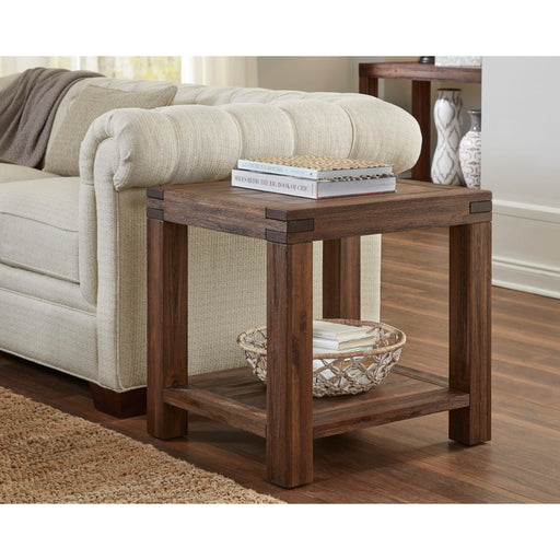 Modus Meadow Solid Wood Rectangular Side Table in Brick Brown Main Image