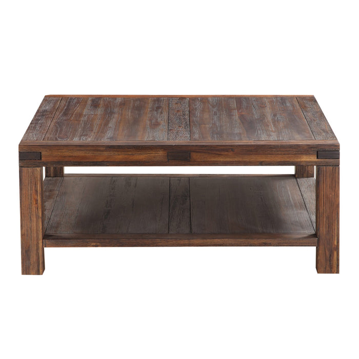 Modus Meadow Solid Wood Square Coffee Table in Brick Brown Image 3