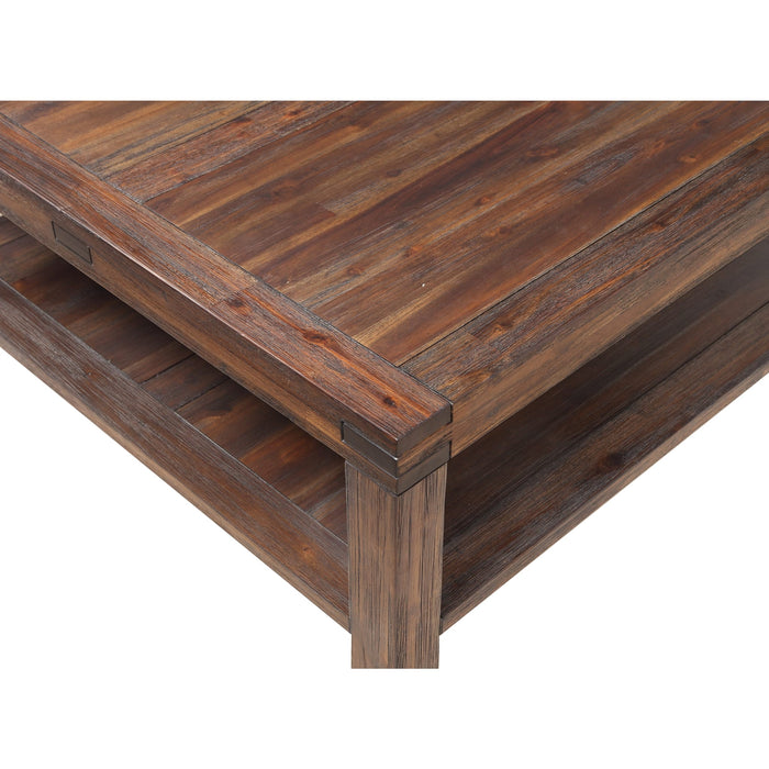 Modus Meadow Solid Wood Square Coffee Table in Brick Brown Image 4