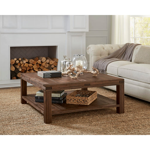 Modus Meadow Solid Wood Square Coffee Table in Brick Brown Main Image