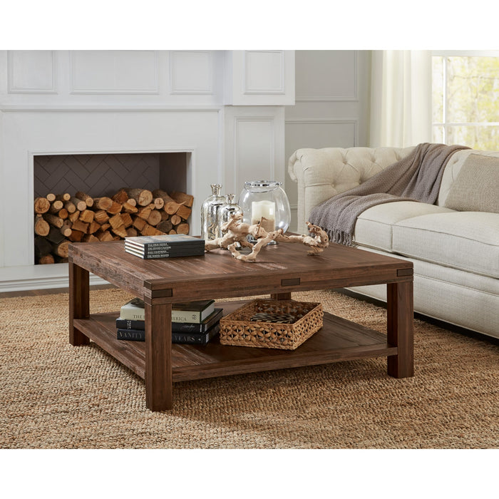 Modus Furniture Meadow Solid Wood Square Coffee Table in Brick Brown 655450170850 3F4121 Main Image