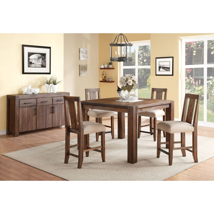 Modus Furniture Meadow Solid Wood Square Counter Table in Brick Brown 655450146862 3F4162 Image 1