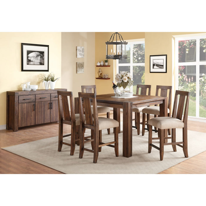 Modus Furniture Meadow Solid Wood Square Counter Table in Brick Brown 655450146862 3F4162 Image 2