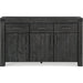 Modus Furniture Meadow Solid Wood Three Drawer Three Door Sideboard in Graphite 655450281242 3FT373 Image 4