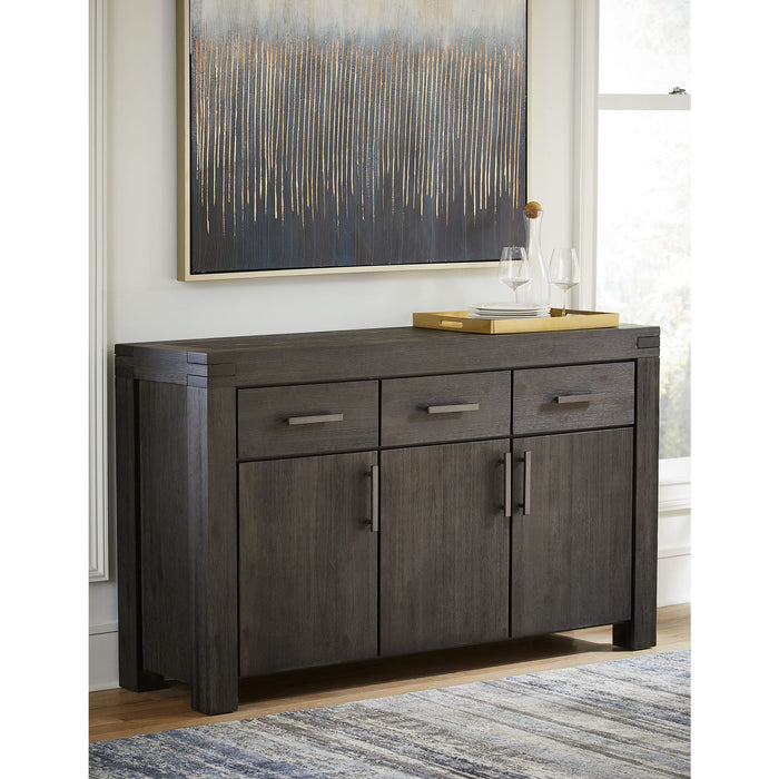Modus Furniture Meadow Solid Wood Three Drawer Three Door Sideboard in Graphite 655450281242 3FT373 Main Image
