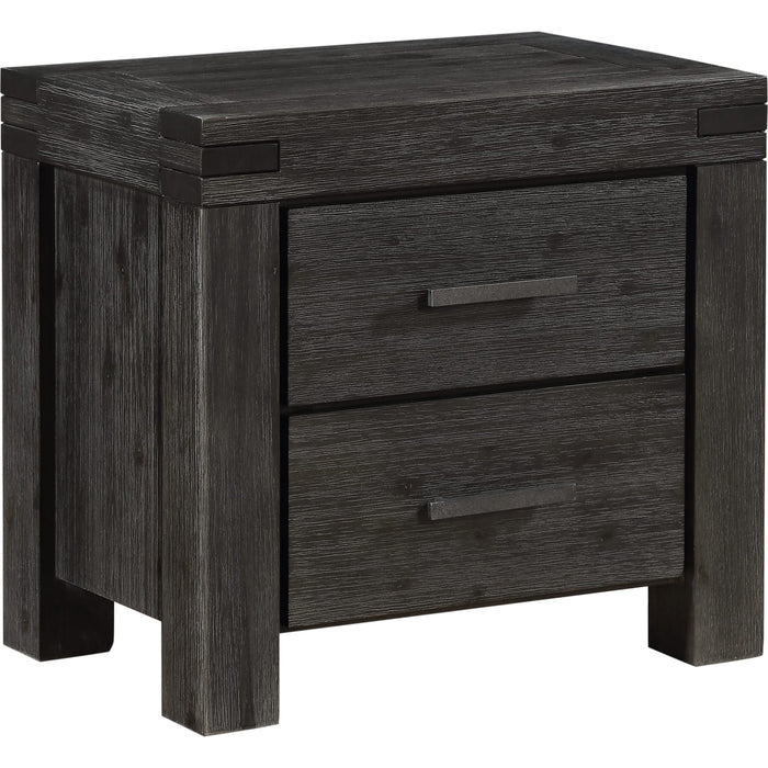Modus Furniture Meadow Solid Wood Two Drawer Nightstand in Graphite 655450266416 3FT381 Image 2