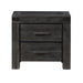 Modus Meadow Solid Wood Two Drawer Nightstand in Graphite Image 3