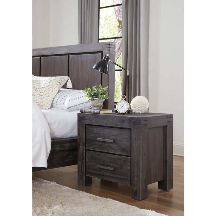 Modus Furniture Meadow Solid Wood Two Drawer Nightstand in Graphite 655450266416 3FT381 Main Image