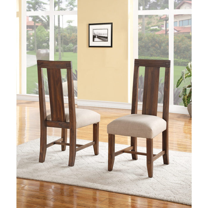Modus Furniture Meadow Solid Wood Upholstered Dining Chair in Brick Brown 655450135040 3F4166P Main Image