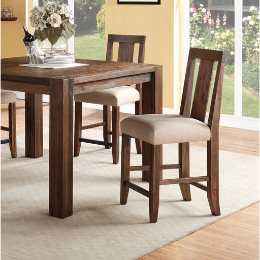 Modus Furniture Meadow Solid Wood Upholstered Kitchen Counter Stool in Brick Brown 655450146879 3F4170 Image 1