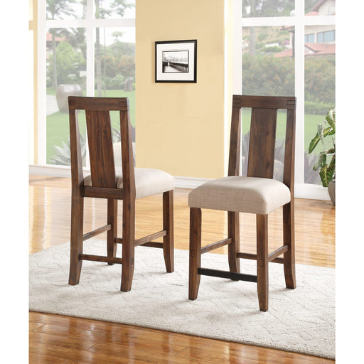 Modus Furniture Meadow Solid Wood Upholstered Kitchen Counter Stool in Brick Brown 655450146879 3F4170 Main Image