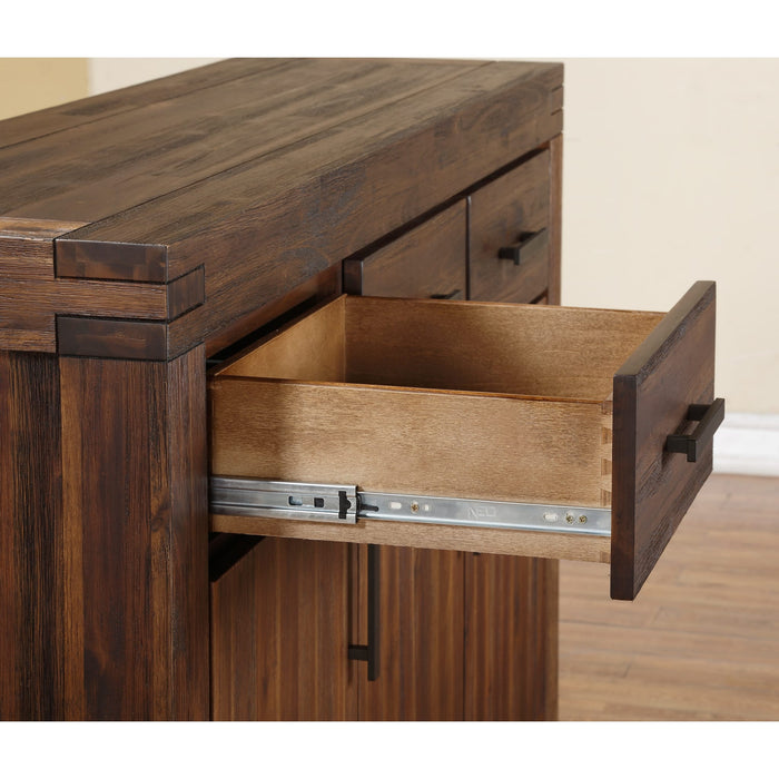 Modus Furniture Meadow Three Drawer Three Door Solid Wood Sideboard in Brick Brown 655450090868 3F4173 Image 4