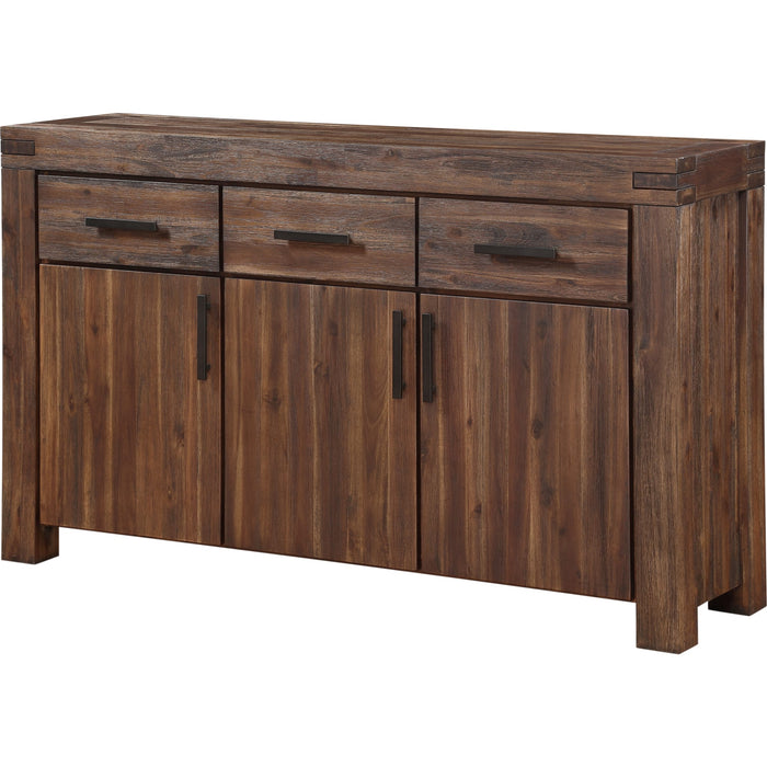 Modus Furniture Meadow Three Drawer Three Door Solid Wood Sideboard in Brick Brown 655450090868 3F4173 Image 8