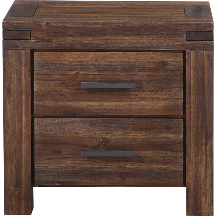 Modus Furniture Meadow Two Drawer Solid Wood Nightstand in Brick Brown 655450091650 3F4181 Image 4