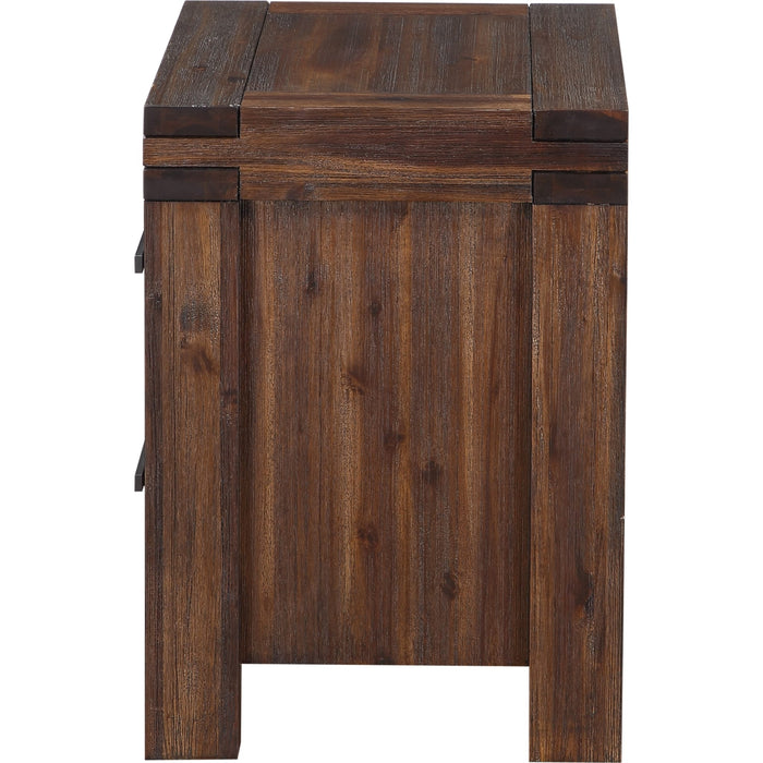 Modus Furniture Meadow Two Drawer Solid Wood Nightstand in Brick Brown 655450091650 3F4181 Image 6