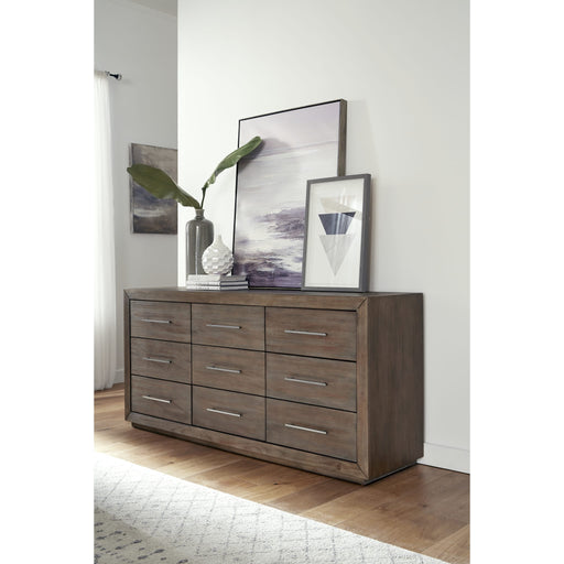 Modus Furniture Melbourne Nine Drawer Dresser in Dark Pine (2024) 655450432675 8D6482A Main Image