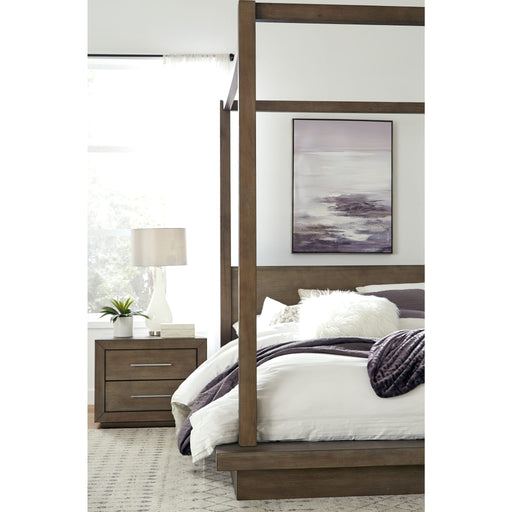 Modus Furniture Melbourne Two Drawer Nightstand with USB in Dark Pine 655450258992 8D6481 Image 1
