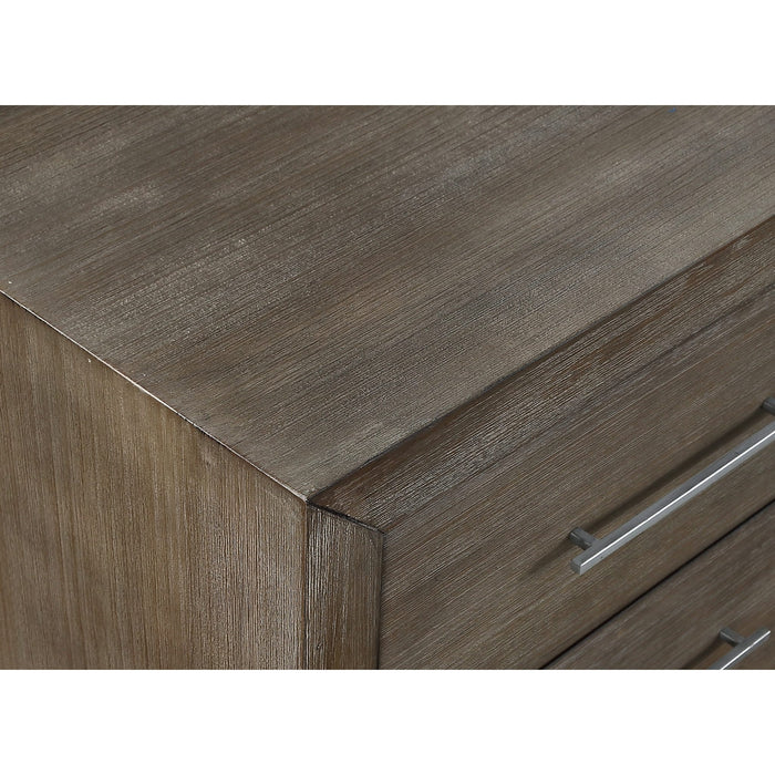 Modus Melbourne Two Drawer Nightstand with USB in Dark Pine Image 2