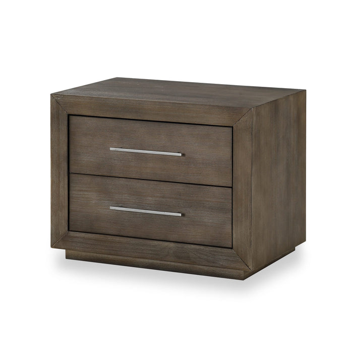 Modus Melbourne Two Drawer Nightstand with USB in Dark Pine Image 3
