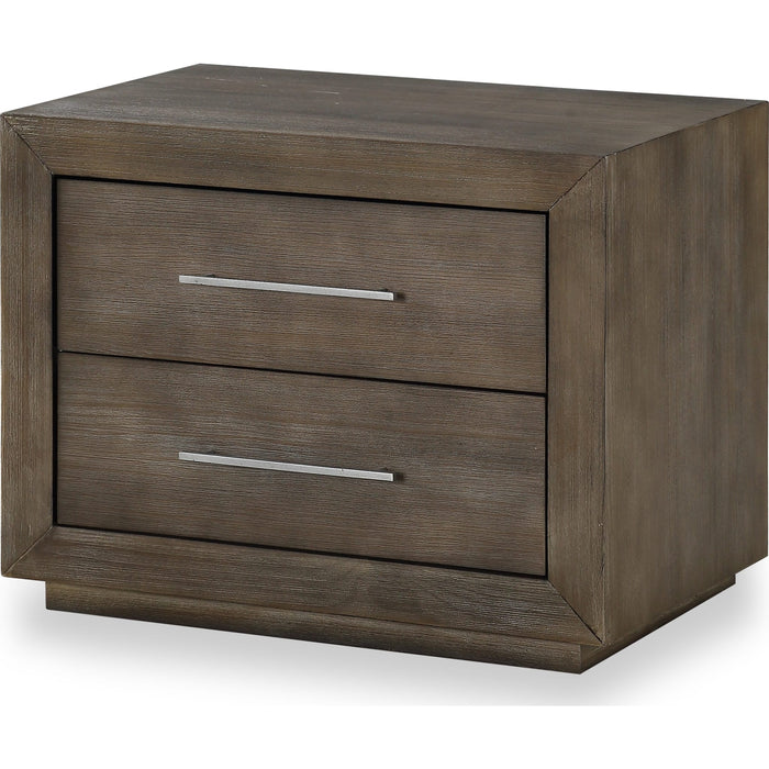 Modus Furniture Melbourne Two Drawer Nightstand with USB in Dark Pine 655450258992 8D6481 Image 3