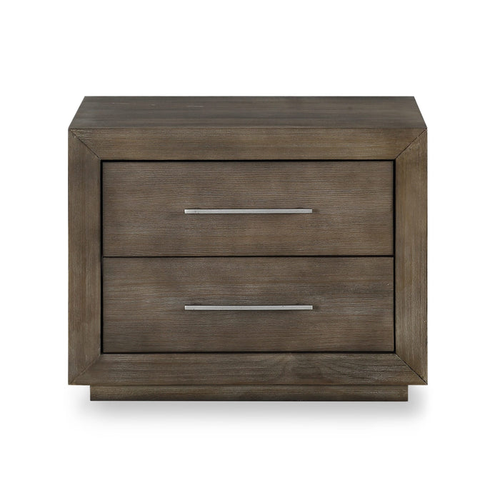 Modus Melbourne Two Drawer Nightstand with USB in Dark Pine Image 4