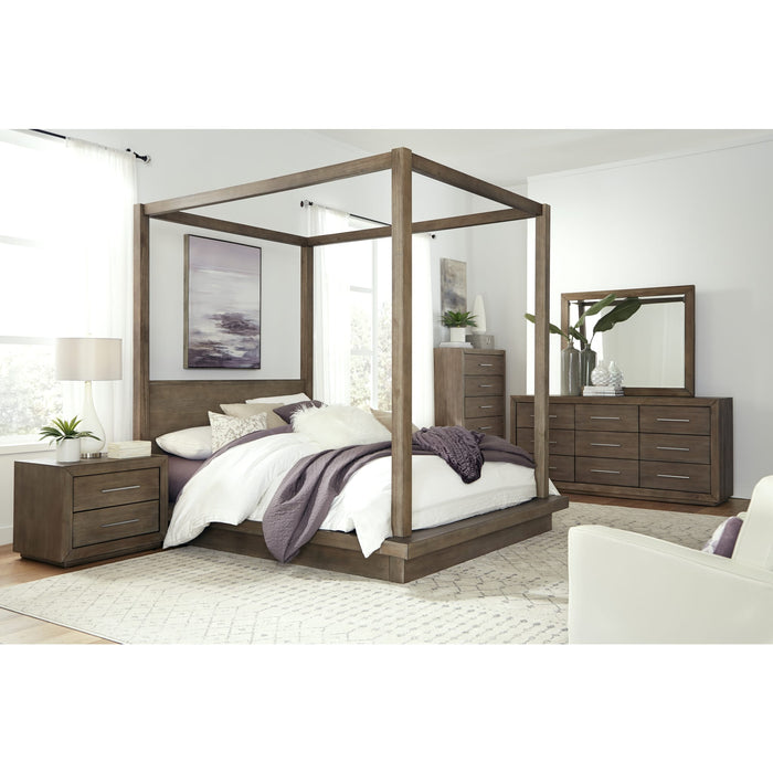 Modus Melbourne Wood Canopy Bed in Dark Pine Image 1