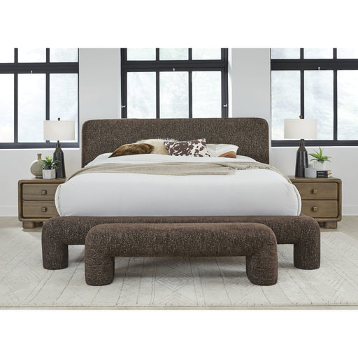 Modus Furniture Mocoa Fully Upholstered Platform Bed in Mongoose Chenille  UVYTR  Image 1